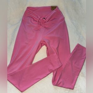 NWT PINK ACTIVE High Waist Legging Ruched V Jogger Gym Workout Yoga Gym VS Small